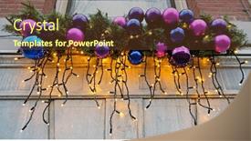  Presentation with facade - Amazing PPT layouts having christmas-decoration-on-a-traditional backdrop and a tawny brown colored foreground