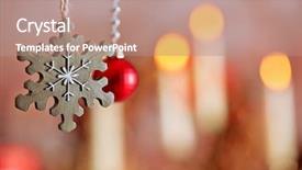  Presentation with decoration - Audience pleasing PPT theme consisting of christmas decoration on bright color backdrop and a  colored foreground