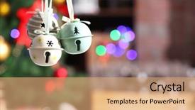  Presentation with decoration - Slide set having christmas decoration on bright color background and a  colored foreground