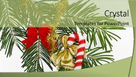  Presentation with christmas lights bulb decoration - Amazing slide set having christmas decoration on christmas tree backdrop and a mint green colored foreground