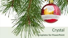  Presentation with christmas tree - Slide set having christmas decoration on christmas tree background and a  colored foreground