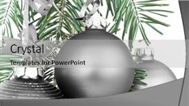  Presentation with christmas tree - PPT theme consisting of christmas decoration on christmas tree background and a light gray colored foreground