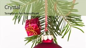  Presentation with christmas tree - Colorful slide deck enhanced with christmas decoration on christmas tree backdrop and a  colored foreground
