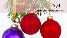  Presentation with christmas tree - Theme enhanced with christmas decoration on christmas tree background and a  colored foreground