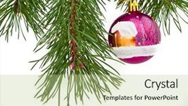  Presentation with events and decoration presentation - Beautiful theme featuring christmas decoration on christmas tree backdrop and a  colored foreground