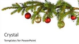  Presentation with white christmas - Cool new slides with christmas decoration on fir branch backdrop and a white colored foreground