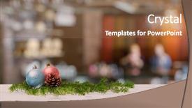  Presentation with night club - Beautiful presentation theme featuring christmas decoration on old white wooden bar in a night club backdrop and a tawny brown colored foreground