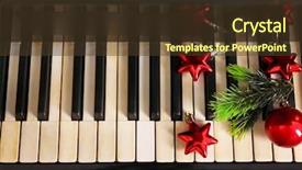  Presentation with keys - Presentation design consisting of christmas decoration on piano keys background and a  colored foreground