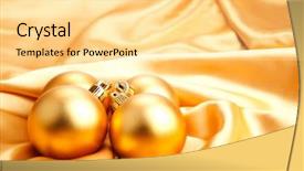  Presentation with golden christmas - Cool new theme with christmas decoration on satin textile backdrop and a blonde colored foreground