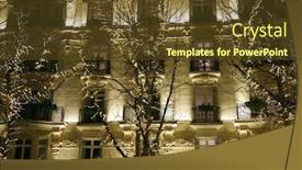  Presentation with avenue - Beautiful slide set featuring christmas decoration on the famous montaigne avenue in paris france backdrop and a tawny brown colored foreground