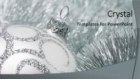  Presentation with silver christmas - Presentation design having christmas decoration on the silver background and a light gray colored foreground