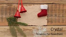  Presentation with decoration - Cool new presentation theme with christmas decoration on the wooden backdrop and a coral colored foreground