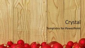  Presentation with wood board - Beautiful presentation design featuring christmas decoration on wood board backdrop and a yellow colored foreground