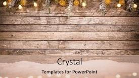  Presentation with decoration - Slides enhanced with christmas decoration on wooden background background and a lemonade colored foreground