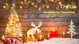  Presentation with decoration - Amazing theme having christmas decoration on wooden background backdrop and a tawny brown colored foreground
