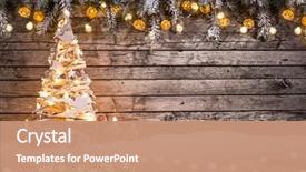 Presentation with decoration - Audience pleasing theme consisting of christmas decoration on wooden background backdrop and a coral colored foreground