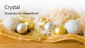  Presentation with christmas lights bulb decoration - Slide deck with christmas decoration over lights background background and a white colored foreground