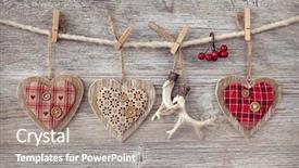  Presentation with events and decoration presentation - PPT theme enhanced with christmas decoration over wooden background background and a gray colored foreground