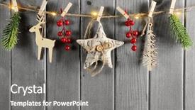  Presentation with events and decoration presentation - Colorful theme enhanced with christmas decoration over wooden background backdrop and a  colored foreground