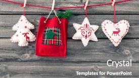  Presentation with decoration - Amazing presentation theme having christmas decoration over wooden background backdrop and a gray colored foreground