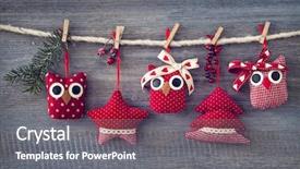  Presentation with decoration - Presentation design featuring christmas decoration over wooden background background and a gray colored foreground