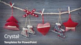  Presentation with decoration - Amazing presentation design having christmas decoration over wooden background backdrop and a gray colored foreground