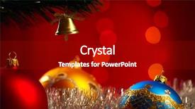  Presentation with decoration - PPT theme enhanced with christmas decoration shallow focus background and a crimson colored foreground