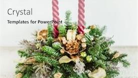  Presentation with christmas candles - Slide deck having christmas-decoration-wiht-candles-lights background and a white colored foreground