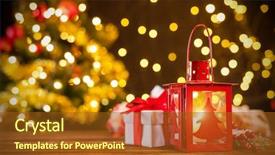  Presentation with hud abstract polygonal space blue - Slide deck having christmas decoration with abstract blur background copyspace for text background and a tawny brown colored foreground