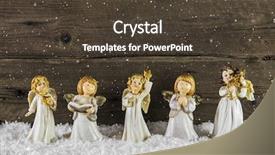  Presentation with christmas angel - Presentation design enhanced with christmas decoration with angels background and a tawny brown colored foreground
