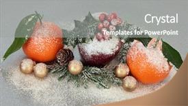 Presentation with silver christmas - Audience pleasing theme consisting of christmas-decoration-with-apple backdrop and a  colored foreground