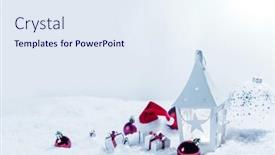  Presentation with candle christmas - PPT theme having christmas-decoration-with-candle background and a sky blue colored foreground