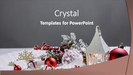  Presentation with candle christmas - PPT theme with christmas-decoration-with-candle background and a gray colored foreground