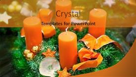  Presentation with christmas candles - Beautiful slides featuring christmas decoration with candles backdrop and a gold colored foreground