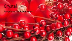  Presentation with holly - Theme enhanced with christmas decoration with european holly background and a red colored foreground