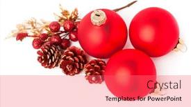  Presentation with christmas holly - Amazing slide deck having christmas decoration with european holly backdrop and a coral colored foreground