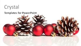  Presentation with festive - Beautiful slide set featuring christmas decoration with festive pinecone backdrop and a white colored foreground