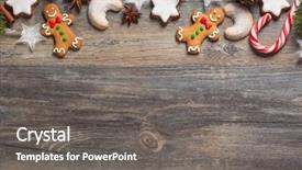  Presentation with cookies christmas - Audience pleasing PPT layouts consisting of christmas decoration with gingerbread cookies backdrop and a gray colored foreground