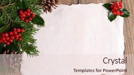  Presentation with holly christmas frame - Amazing theme having christmas decoration with paper sheet backdrop and a lemonade colored foreground