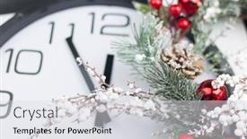  Presentation with 2021 - Cool new PPT layouts with christmas-decoration-with-red-ball backdrop and a sky blue colored foreground