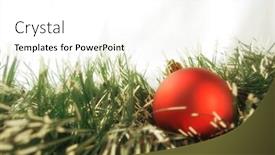  Presentation with christmas card - Colorful theme enhanced with christmas decoration with red balls and copy space greeting card useful backdrop and a white colored foreground