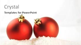  Presentation with christmas card - Slides consisting of christmas decoration with red balls and copy space greeting card useful background and a white colored foreground