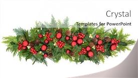  Presentation with festive season - Audience pleasing slides consisting of christmas-decoration-with-red-bauble backdrop and a white colored foreground