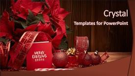  Presentation with christmas red - Amazing theme having christmas decoration with red poinsettia backdrop and a wine colored foreground