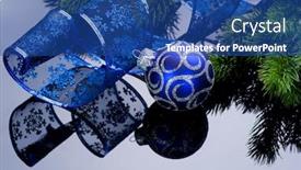  Presentation with decoration - Slides with christmas decoration with reflection background and a ocean colored foreground