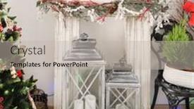  Presentation with christmas candles - PPT theme enhanced with christmas-decoration-with-whtie-candles background and a mint green colored foreground