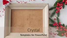 Presentation with picture frame - Slide deck with christmas-decoration-with-wooden-picture background and a coral colored foreground