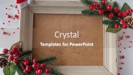  Presentation with christmas holidays - Audience pleasing slide deck consisting of christmas-decoration-with-wooden-picture backdrop and a coral colored foreground