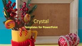  Presentation with picture frame - PPT layouts featuring christmas-decoration-with-wooden-picture background and a tawny brown colored foreground