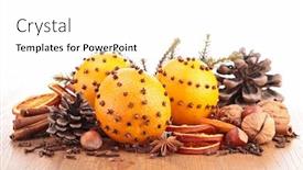  Presentation with decoration - Cool new PPT layouts with christmas decoration backdrop and a white colored foreground